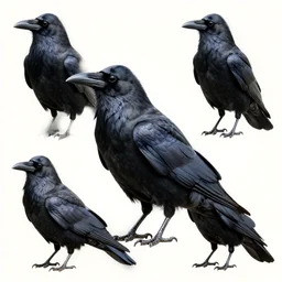 synthetic rendition of a raven.