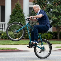 Joe Biden falling off a bicycle