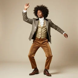 retro George Washington with afro disco dancing