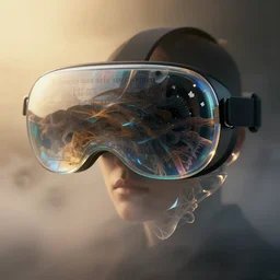 ios 3 d hologram in vr : 7 0 mm photograph of silken and clear cnidarian layering into dark occlusion while emerging from the fog, forming a scriptural sculptural recreation of floating glass ui ux from lawrence alma - tadema x turrell, chiaroscuro golden hour cinematic lighting, 8 k still