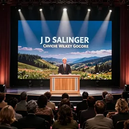 j d salinger presenting a live action quiz show, screencap of television series still image