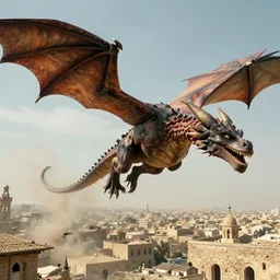 dragons fly over erbil, epic scene, cinematic lighting, photorealistic, historical documentary, by greg rutkowski, incredible detail