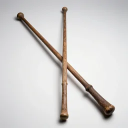weathered conductor's baton, studio product photography, isolated on a pure white background, centered, entire object in frame, sharp focus, soft studio lighting