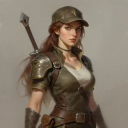 Beautiful female ranger character portrait, Dungeons and Dragons, fantasy painting, clean brushstrokes