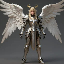 Fantasy Concept character art of a angel female in biomechanical knight armor. By artstation trending. Highly detailed