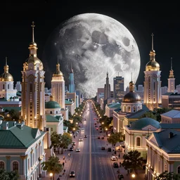streets of a city on the Moon, black sky, Neo Norilsk, Neo Kyiv, sci-fi, enchanting, photorealistic, intricate, very very beautiful, elegant, smooth, photorealistic, cinematic, Unreal Engine 5, by Evgeny Zubkov, by Marat Zakirov, trending on Behance
