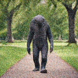 the demogorgon from stranger things taking a walk in a peaceful park during the day