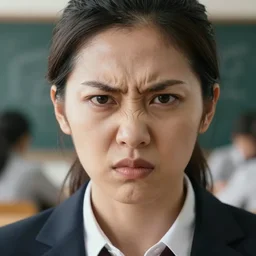 angry math teacher. detailed face, realistic, sharp focus