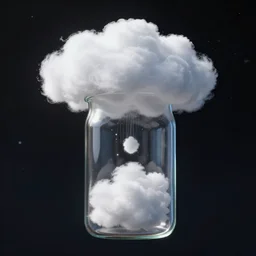 clouds in a bottle, in space, floating