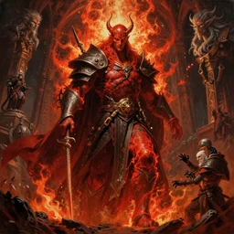 Elden Ring and Lord of the Rings themed painting of majestic crimson fire necromancer lord Sauron, intricate artwork by Artgerm, Johnatan Wayshak, Zdizslaw Beksinski, Darius Zawadzki, H.R. Giger, Takato Yamamoto, masterpiece, very coherent artwork, cinematic, high detail, octane render, unreal engine, 8k, High contrast, golden ratio, trending on cgsociety, ultra high quality model, production quality cinema model