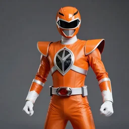 orange power ranger, 8 k, hdr, smooth, sharp focus, high resolution, award - winning photo