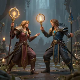 Epic Fantasy Duel, Wizard Duel trending on ArtStation HD, bokeh, 8k detailed concept art