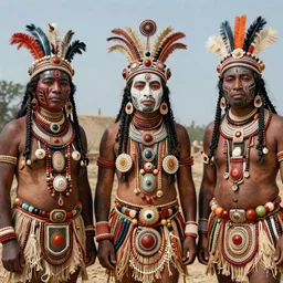 1 9 2 0 s colorized photographs of the lost tribes of del shoob and their amazing ornate jewelry and cyborg - like body modifications
