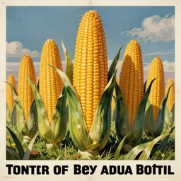 a 1960s soviet propaganda poster about the dangers of giant rampaging corn monsters