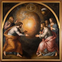 creation of the universe painted in the gent altar piece