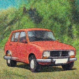 Renault 4 car in the movie Howls Moving Castle, Studio Ghibli, animated movie scene