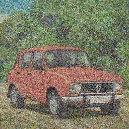 Renault 4 car in the movie Howls Moving Castle, Studio Ghibli, animated movie scene