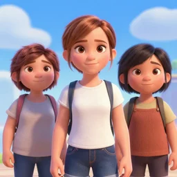 3 d render of emma watson in the style of pixar movies