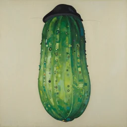 ruby the pickle size queen, painting, style of klimt