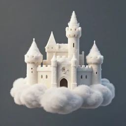 digital matte painting cloud shaped like castle