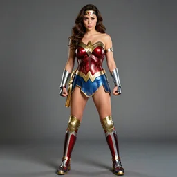 full body  photograph of elizabeth olsen as wonder woman.  Extremely detailed. 8k