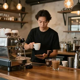 re : zero's rem serving coffee in a bar