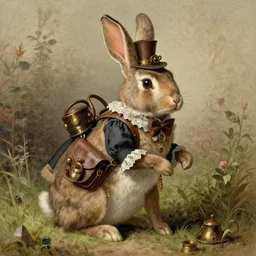 steampunk rabbit, by john tenniel