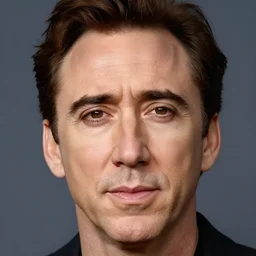nicolas cage headshot photo portrait headshot even lighting young handsome skin detail hd 8 k
