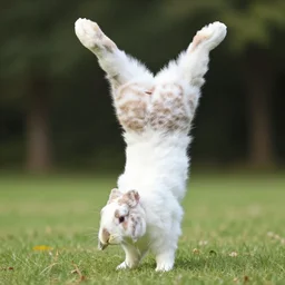 rabbit handstand real photo