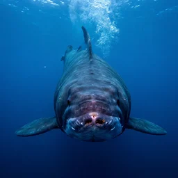 deep-sea photograph of a massive leviathan looking at the camera