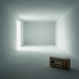 old video game liminal space, bright, empty, eerie