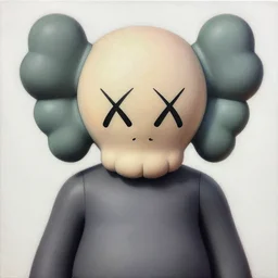 evil person portrait by shusei nagaoka, kaws, david rudnick, airbrush on canvas, pastell colours, cell shaded, 8 k,