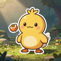 cute miss mascot corboss corboss honchkrow food sticker art, cronobreaker, beeple game icon