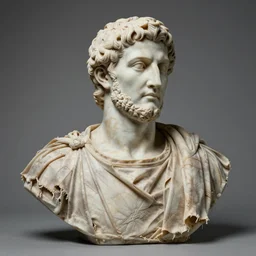julius cesar's bust wrapped in skin