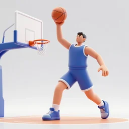 a giant playing basketball