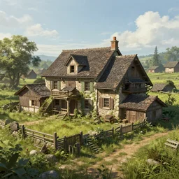 Village, concept art by Justin Gerard, highly detailed, ultra detailed, ultra realistic, trending on artstation