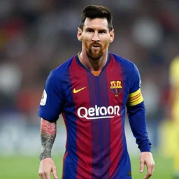 Messi wearing Cristiano Ronaldo's Jersey