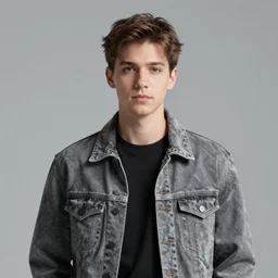 full view portrait view high quality render realistic high detail cinematic digital concept art of a young man dressed in stylish future clothing with face visible by artgerm and greg rutkowski and marc simonetti, artstation trending, vibrant colour, blank background, valorant, fortnite
