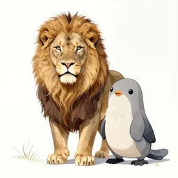 an animal half lion and half platypus, beautiful nature, drawing, digital art, award winning