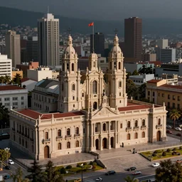 a miniature diorama of santiago de chile including palacio de la moneda, macro photography