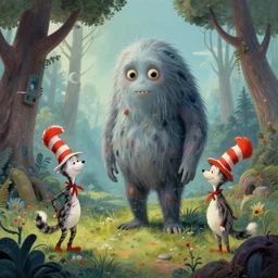 beguiling epic stunning beautiful insanely detailed landscape matte painting of a wendigo by dr seuss and michal karcz, by cyril rolando and asher durand and natalie shau, whimsical, intricate