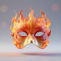 an elaborate intricate mask made of flames water, rendered in octane, behance hd, bokeh backdrop