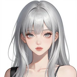 girl silver hair, trending on artstation, illustration by Yoji Shinkawa and Krenz Cushart, portrait