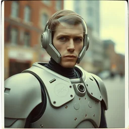 legnica. close up. mark zuckerberg armored cyborg, in legnica, full body, cinematic focus, polaroid photo, vintage, neutral dull colors, soft lights, by oleg oprisco, by thomas peschak, by discovery channel, by victor enrich, by gregory crewdson