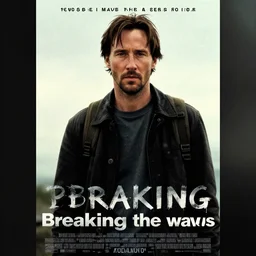 keanu reeves in the movie breaking the waves, movie poster,