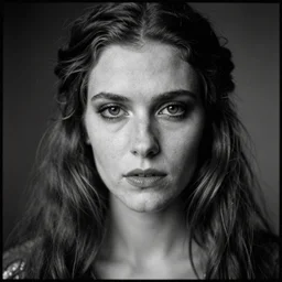 an emotionally intense hasselblad 4 0 mm f 1. 8 lens kosmo foto mono 3 5 mm analog film dramatic portrait closeup photograph by mert alas of morgan le fay, a powerful and ambiguous fae enchantress from the arthurian legends, gazing at the camera with an intelligent and knowing look