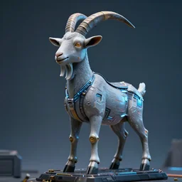 goat statue, cyberpunk