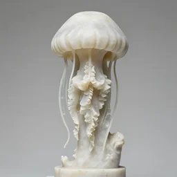 a beautifully carved marble statue of a jellyfish