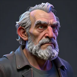 A highly detailed portrait 3D render of a singular craggly old man.  ZBrush and Blender. Trending on cgsociety.  Dramatic lighting.  Beautiful.  Colorful.  By Mark Mann and Jimmy Nelson.