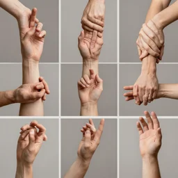 beautiful academic study of hands in different poses